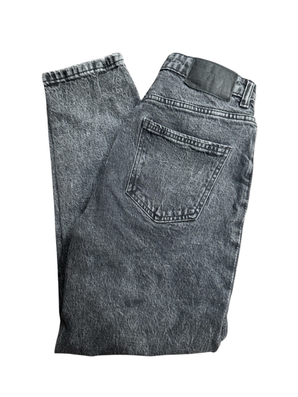 ZARA High Waisted Gray Washed Jeans Straight Leg Vintage Style Size 6 - Picture 4 of 4